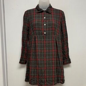 United Colors of Benetton Long Sleeve Plaid Dress Size Small